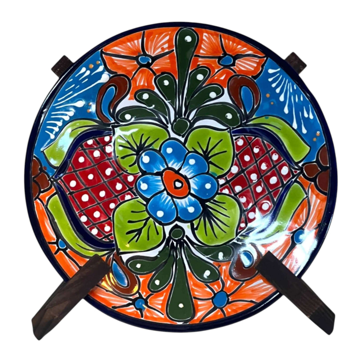 8" Talavera Dinner Plate | Hand-Painted Mexican Folk Art Dish