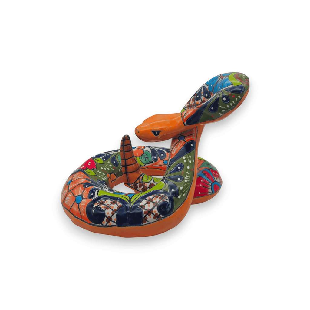 Colorful Talavera Snake Sculpture | Handmade Ceramic Art