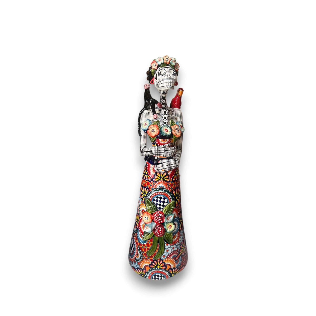 Talavera Catrina Statue | 33" Tall Day of the Dead Ceramic Figurine