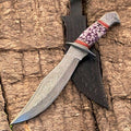 Custom Handmade Damascus Bowie Knife – 15” with Resin Handle