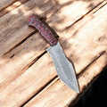 Handmade Damascus Hunting Knife with Epoxy Resin Handle