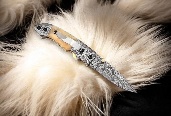 Mini folding knife | Bone Handle pocket knife | 3 inch blade