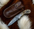 Custom Handmade Damascus Steel Pocket Knife – Sheep Horn