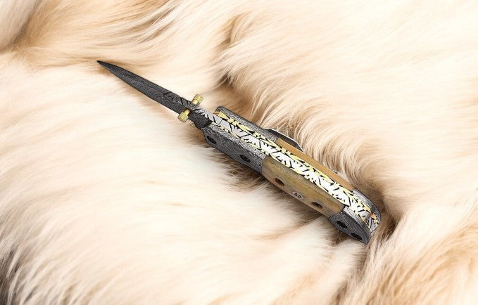 Mini folding knife | Bone Handle pocket knife | 3 inch blade