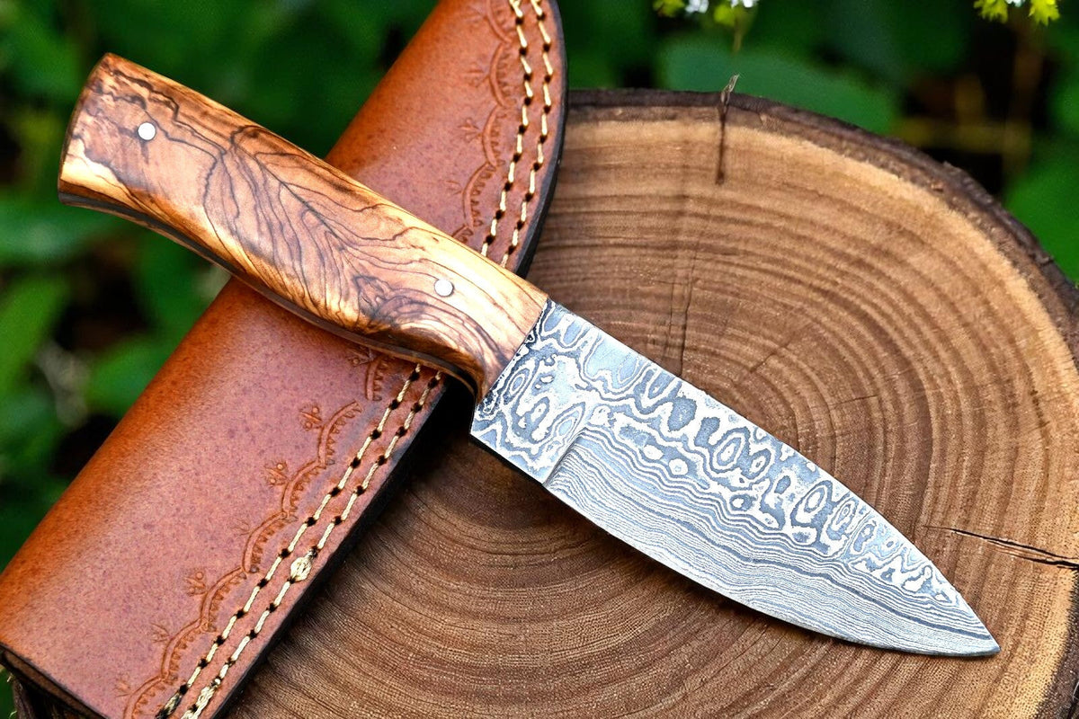 Deer knives - Custom Damascus Skinning Knife for Deer Hunters