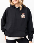 Cute Flower Ghost Cowboy Cowgirl Pocket Print Halloween Peace Cozy Hooded Sweatshirt