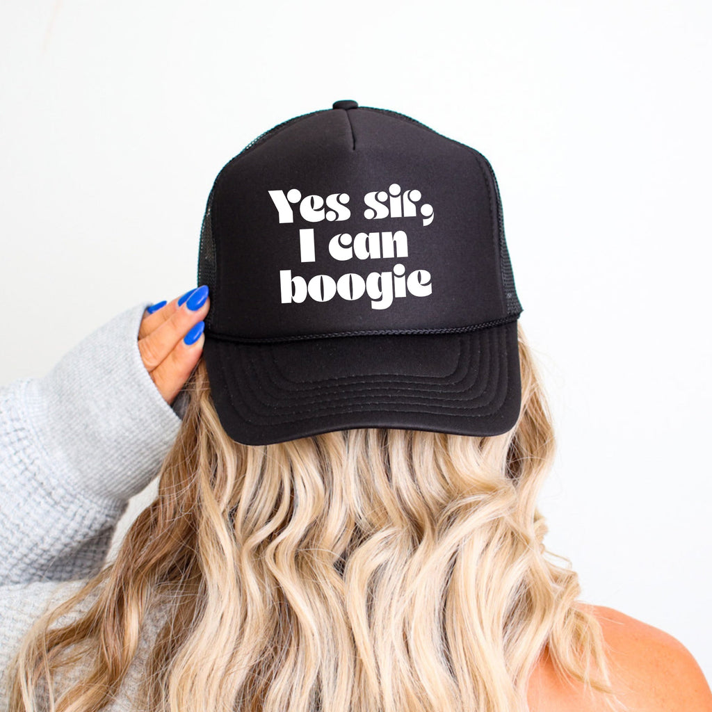 Yes Sir, I Can Boogie Slogan Trucker Hat With Adjustable Back Strap And Premium Stitching