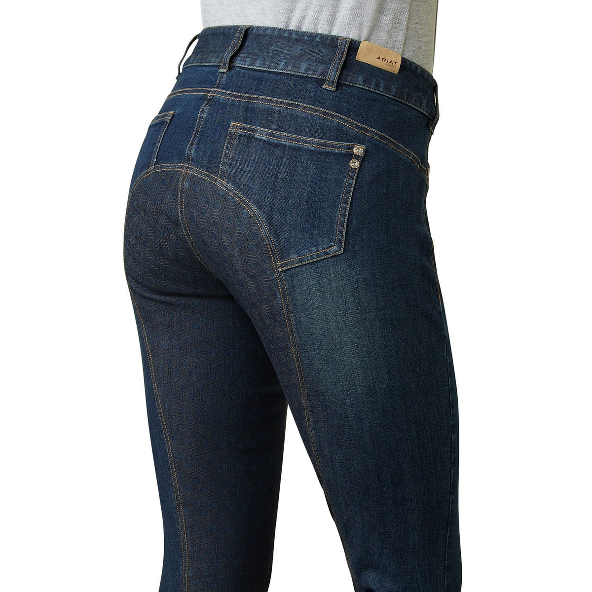 Ariat Halo Denim Full Seat Breech, Birch Marine