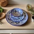 Blue & White Talavera Dinnerware Set | 12-Piece Set for 4