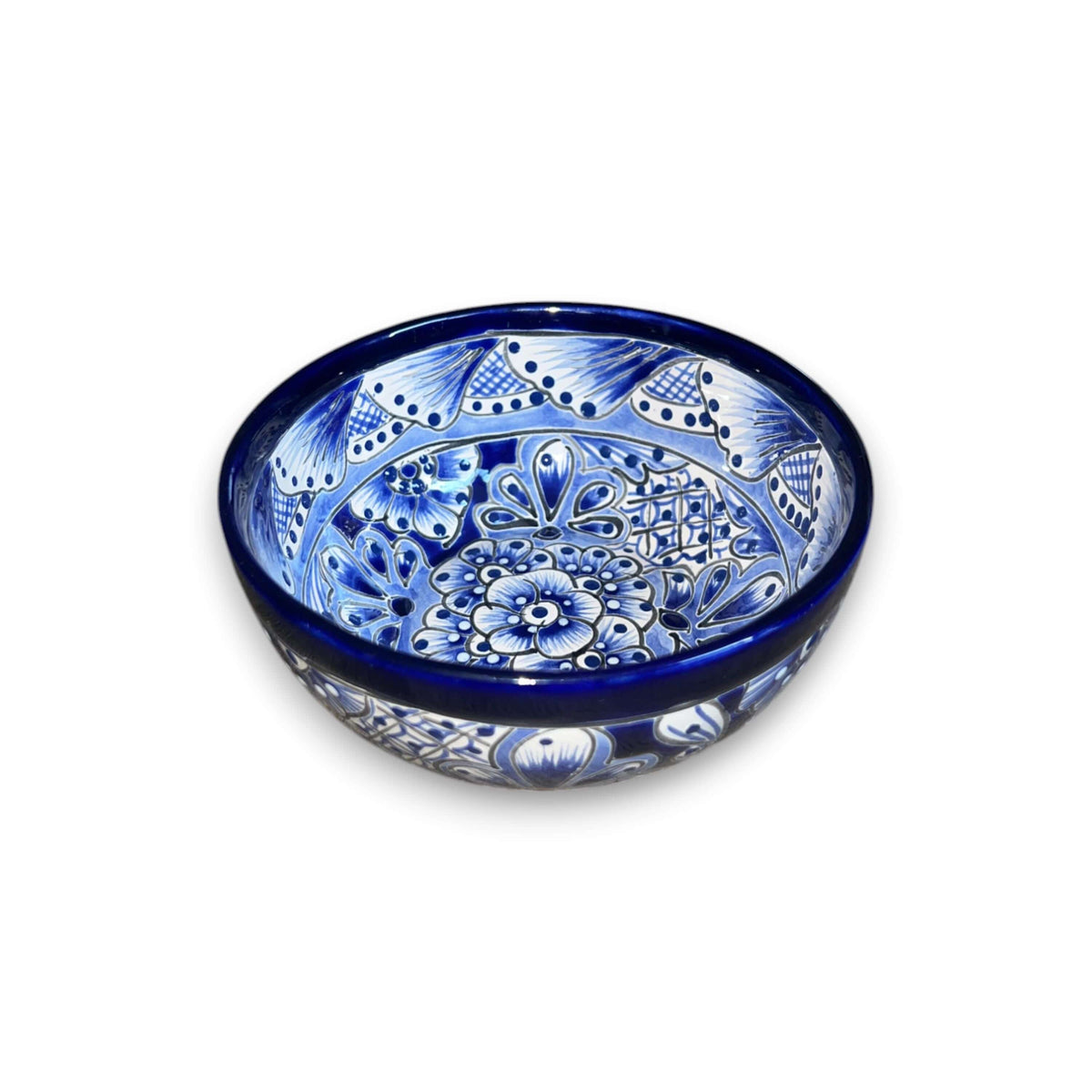 Blue & White Talavera Dinnerware Set | 12-Piece Set for 4
