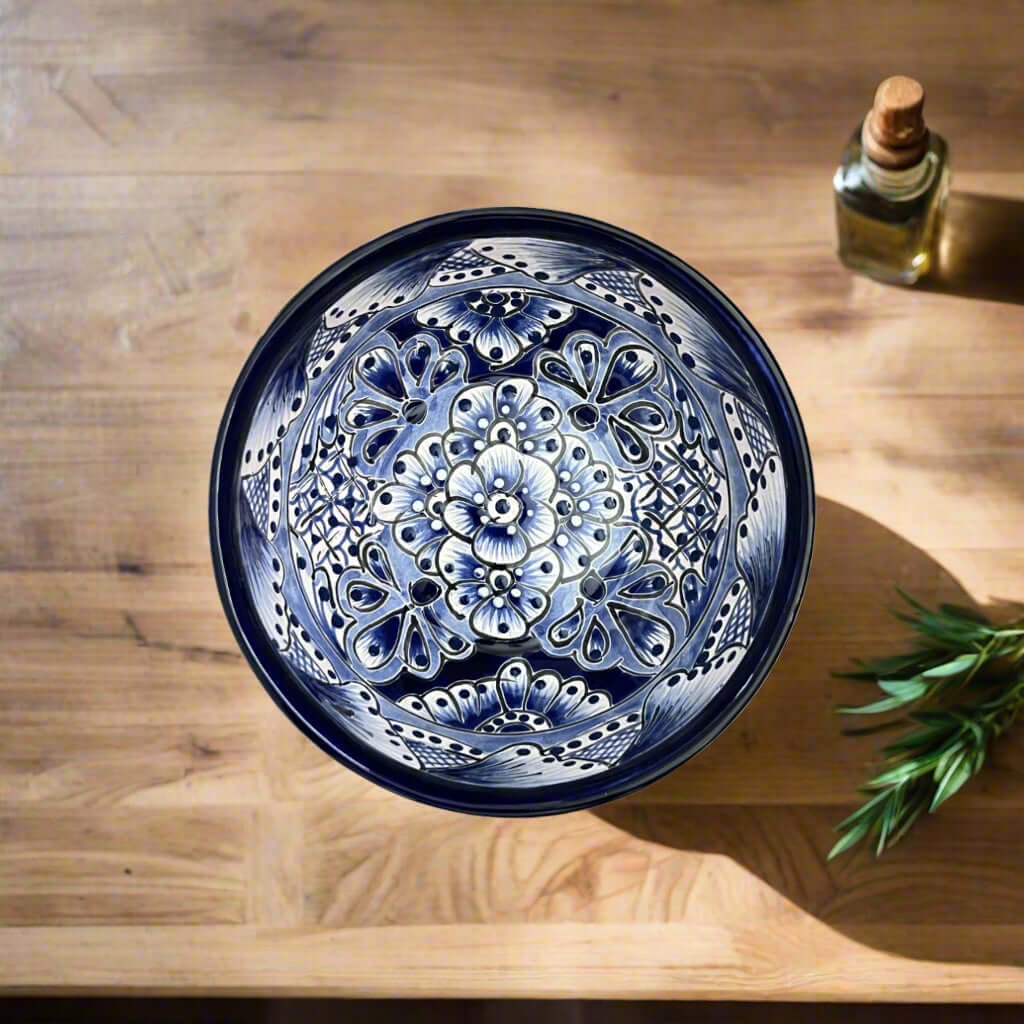 Blue & White Talavera Dinnerware Set | 12-Piece Set for 4