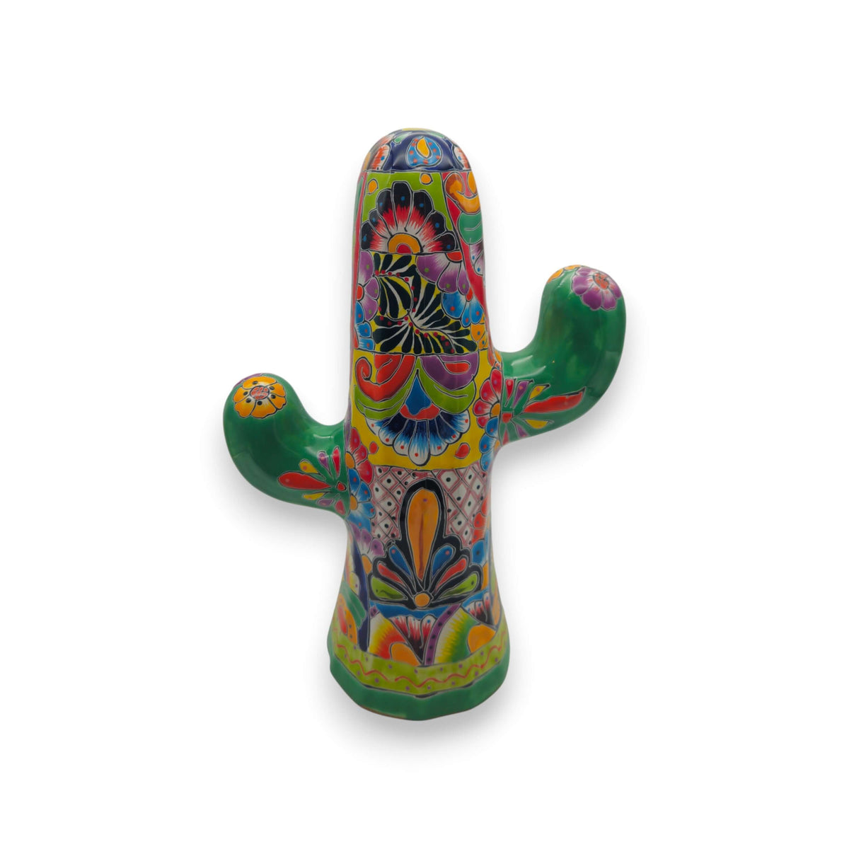 Hand-Painted Talavera Cactus | Vibrant Mexican Ceramic Art