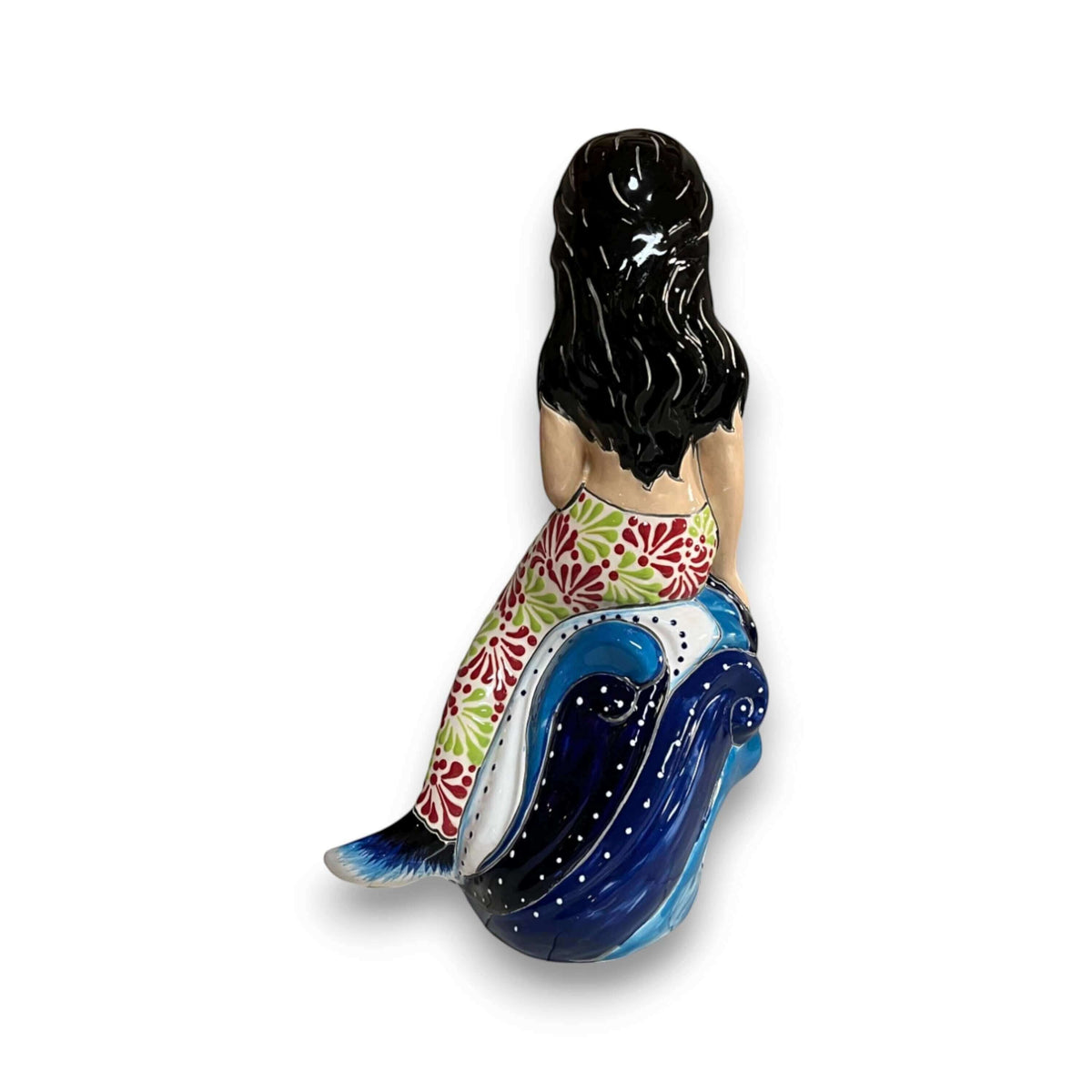 Talavera Mermaid Figurine | Hand-Painted Mexican Pottery