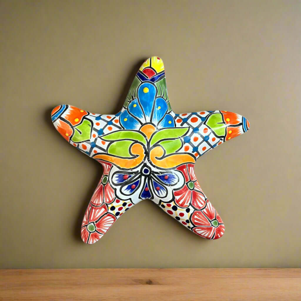 Talavera Starfish Decor | Hand-Painted Mexican Wall Art