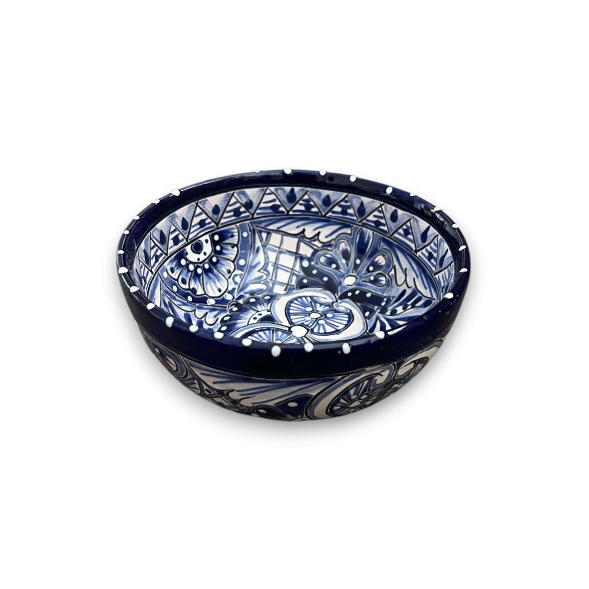 5" Talavera Blue & White Bowl | Handmade Mexican Dinnerware