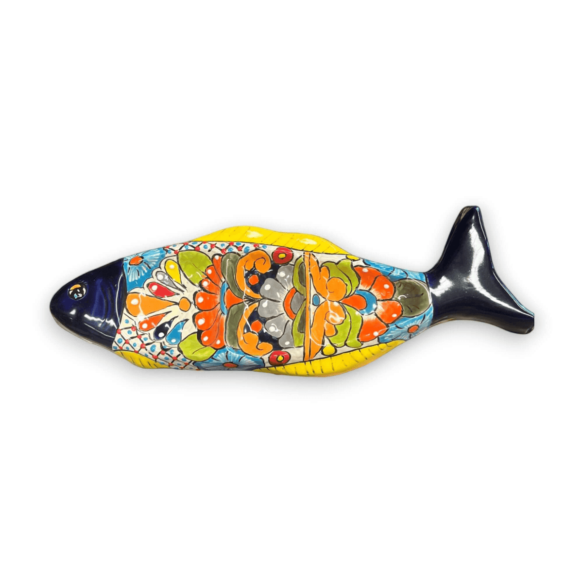 Large Handmade Talavera Fish Sectional | Colorful Serving Tray