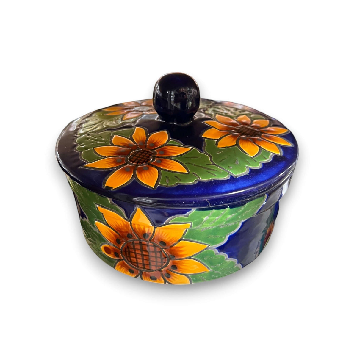 Talavera Tortilla Warmer | Handmade Sunflower Mexican Pottery