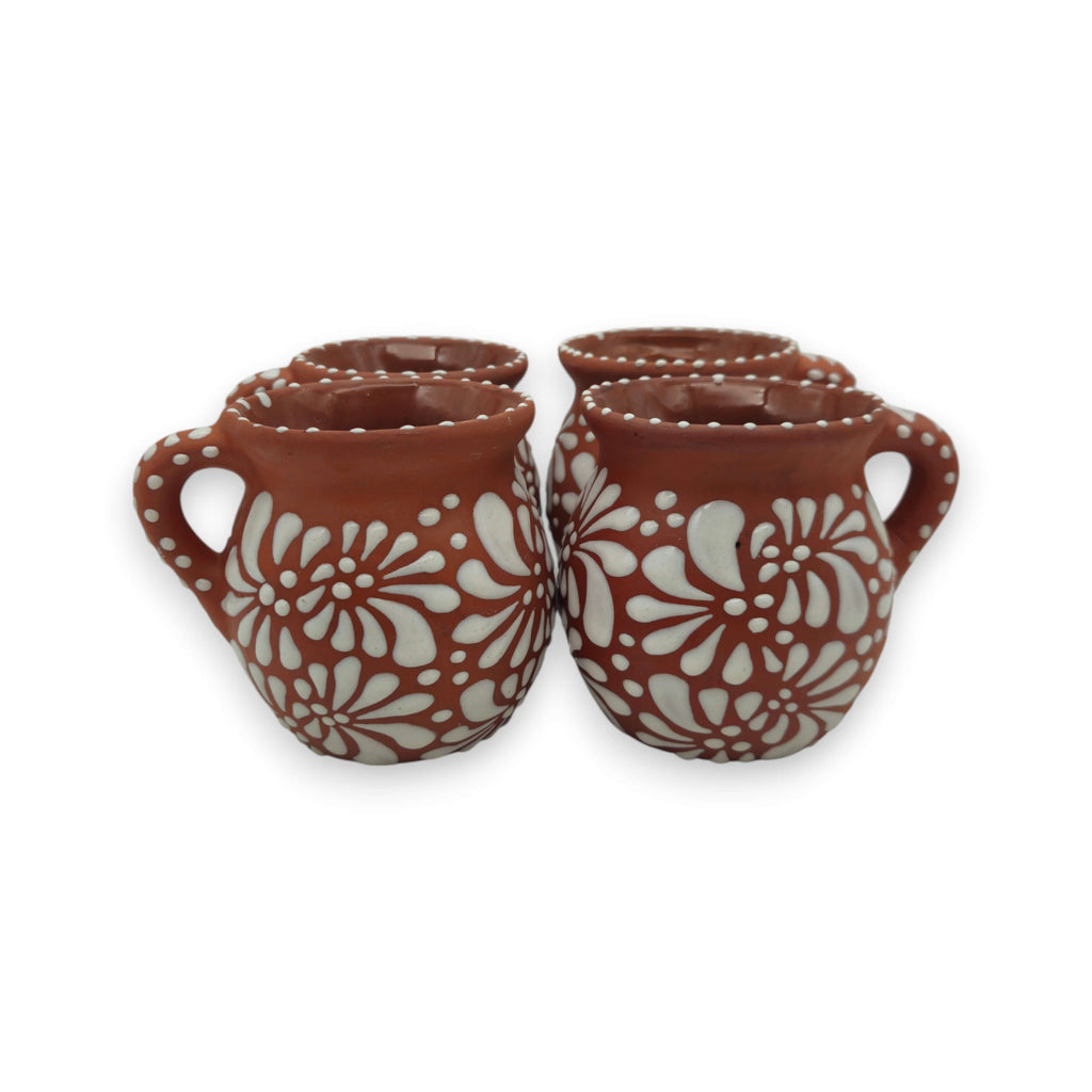 Terracotta Jarrito Mug | Handmade Mexican Relief Pottery Cup