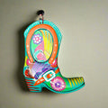 Guerrero Cowboy Boot Wall Art | Mexican Hand-Painted Pottery Decor