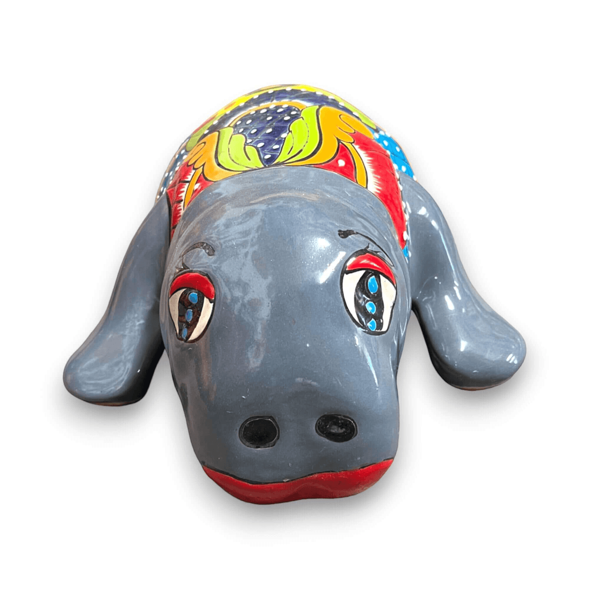 Mexican Handmade Seal Statue | Colorful Talavera Seal