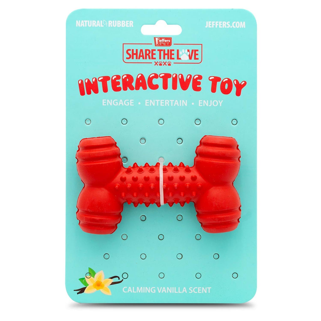 Jeffers Red Dental Bone Natural Rubber Dog Chew Toy for Healthy Teeth and Gums