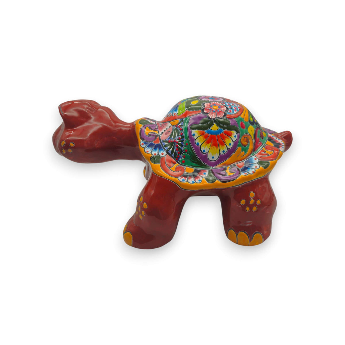 Large Talavera Turtle Statue | Hand-Painted Mexican Ceramic
