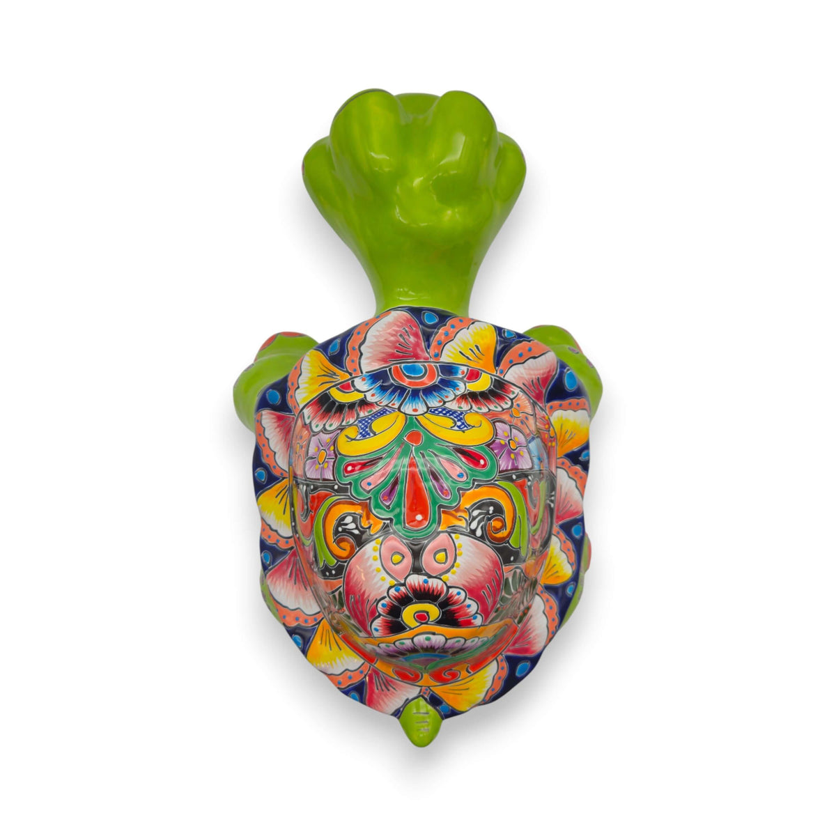 Large Talavera Turtle Statue | Hand-Painted Mexican Ceramic