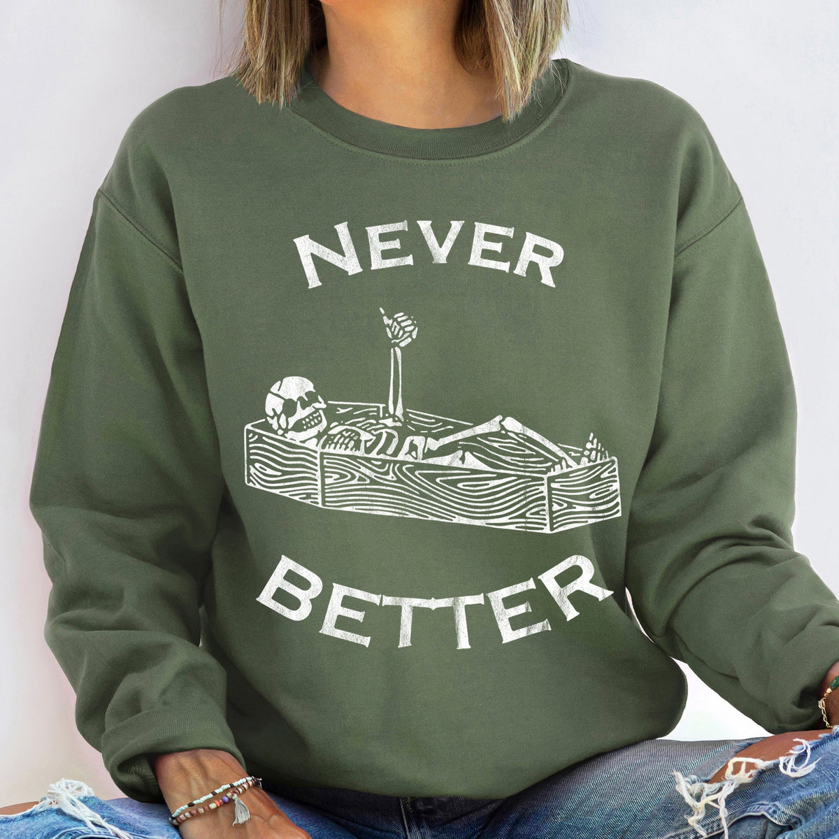 Never Better Vintage Halloween Sweatshirt