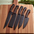 Premium Handmade Chefs Knives Set with Leather Roll