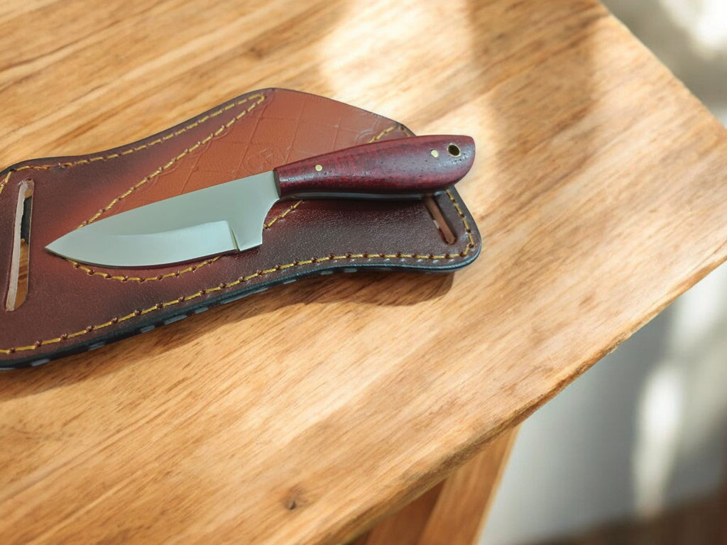 Handmade Belt Knife – D2 Steel Blade with Micarta Handle