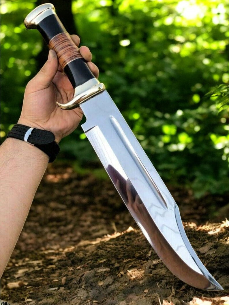 Custom Handmade Bowie Knife – 17" Buffalo Horn Handle