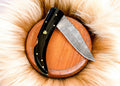 Handmade Damascus Steel Pocket Knife with Buffalo Horn