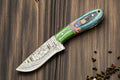 Custom Handmade Damascus Hunting Knife with Sheath