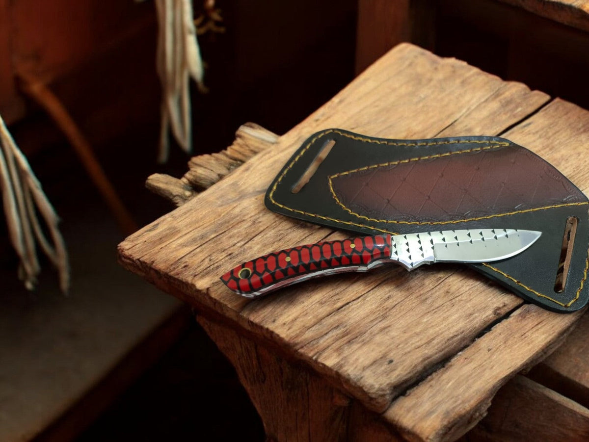 Custom Handmade Belt Knife – Rasp Tool Steel Blade