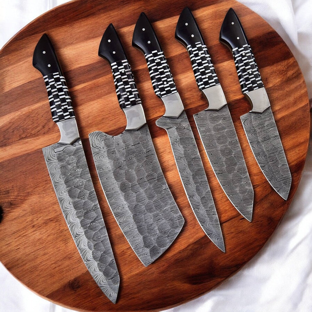 Premium Damascus Kitchen Knives Set – Epoxy Resin Handle