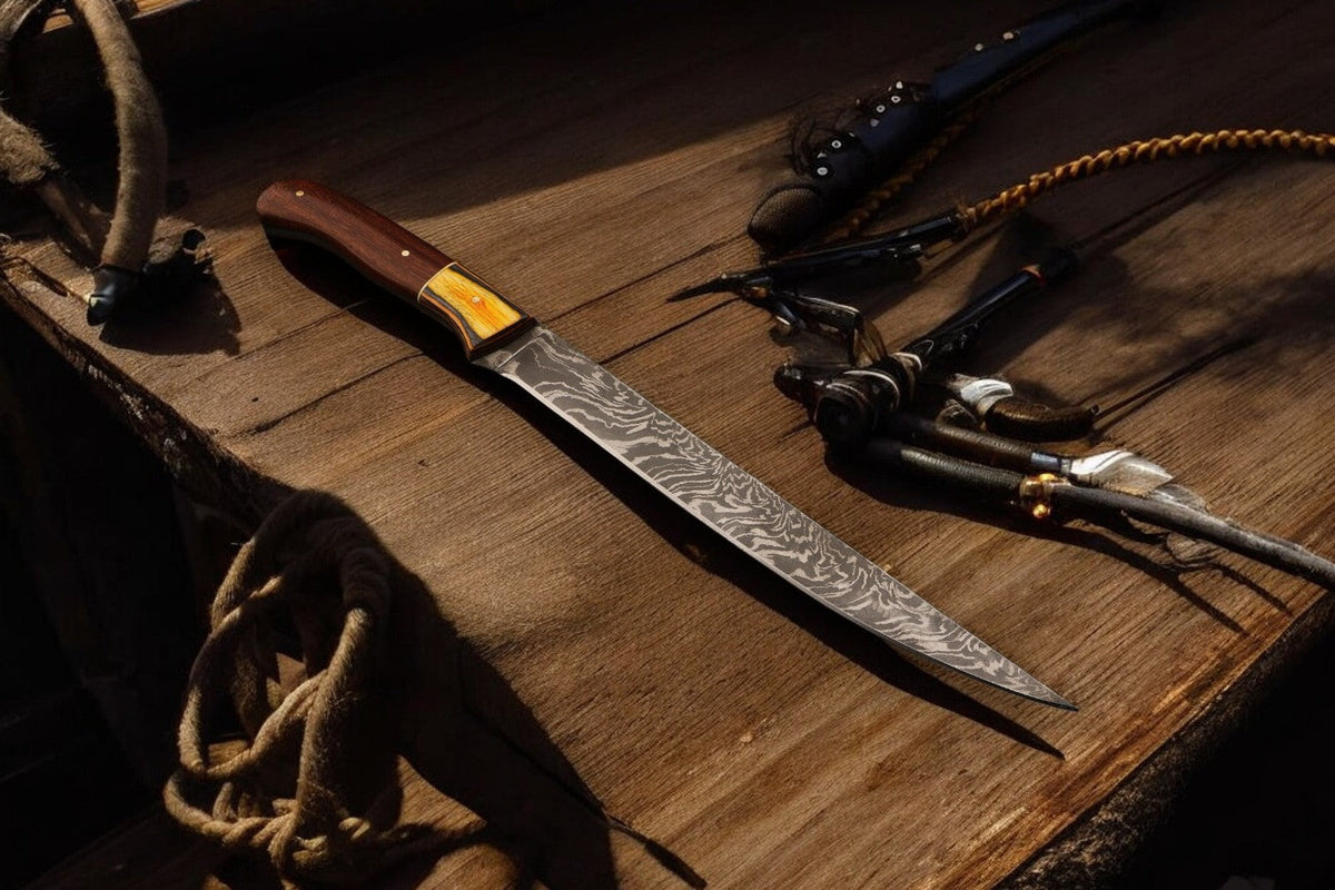 Premium Damascus Fillet Knife – 12.5" Handmade Precision