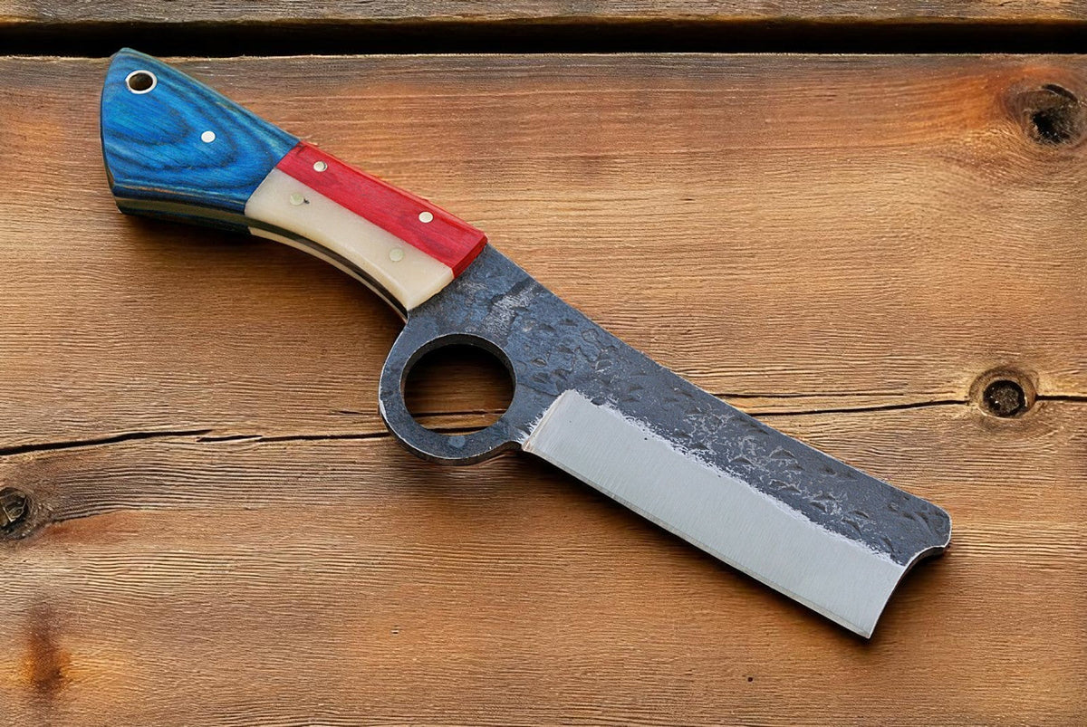 Custom Bull Cutter Knife | Bone & Wood Handle