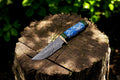 Handmade Damascus Hunting Knife with Epoxy Resin Handle