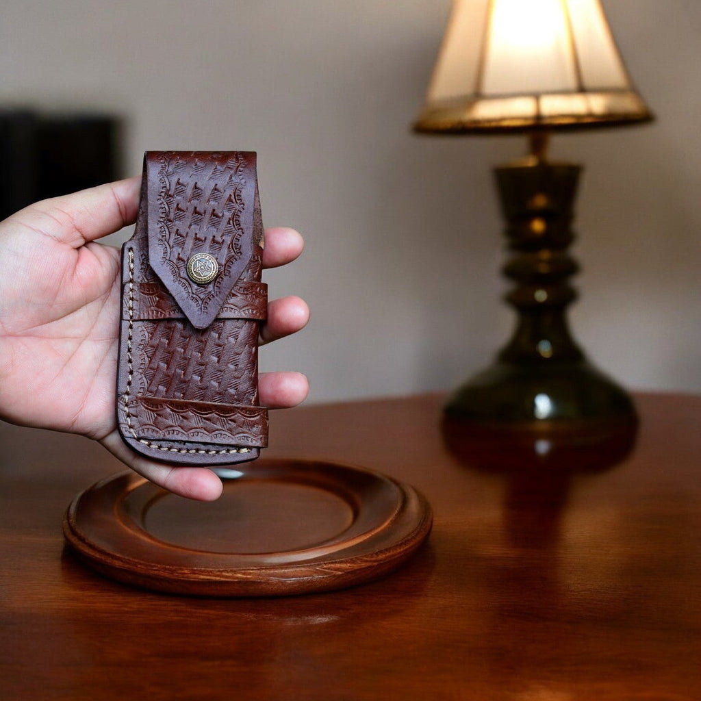 Exotic Wood Damascus Pocket Knife – Handmade & Sharp