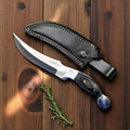 Custom Handmade Hunting Knife with Black Wood Handle