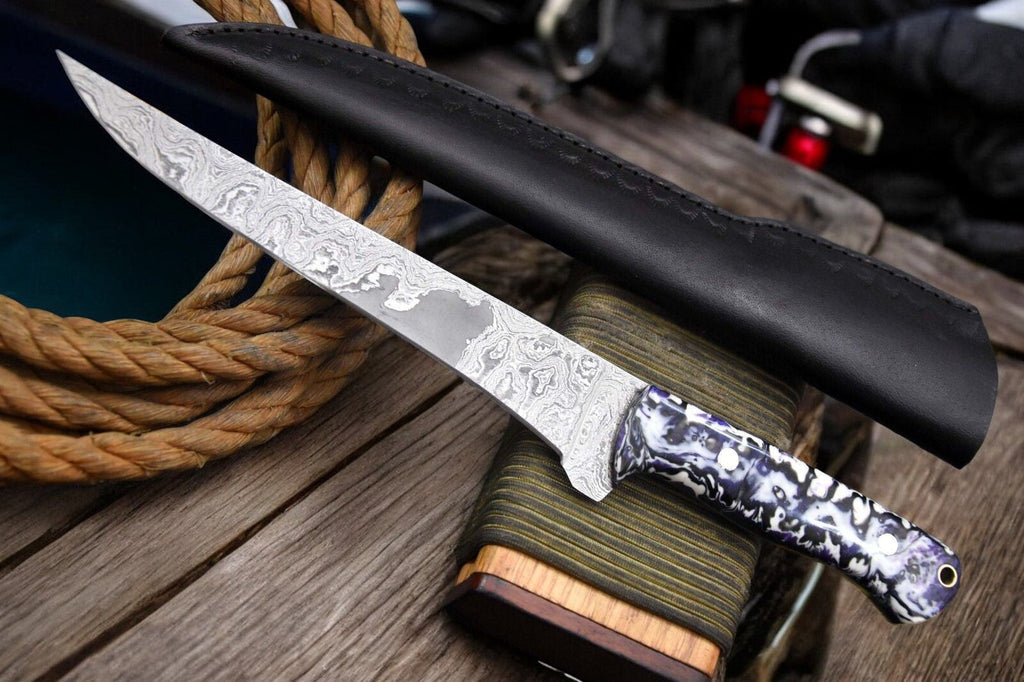 Premium Handmade Damascus Fillet Knife - 12.8"