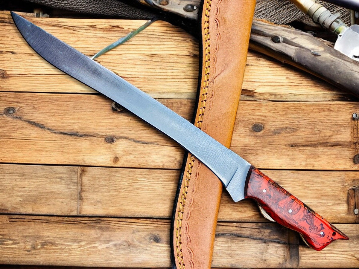 Premium 15" Handmade Fillet Knife with Epoxy Resin Handle
