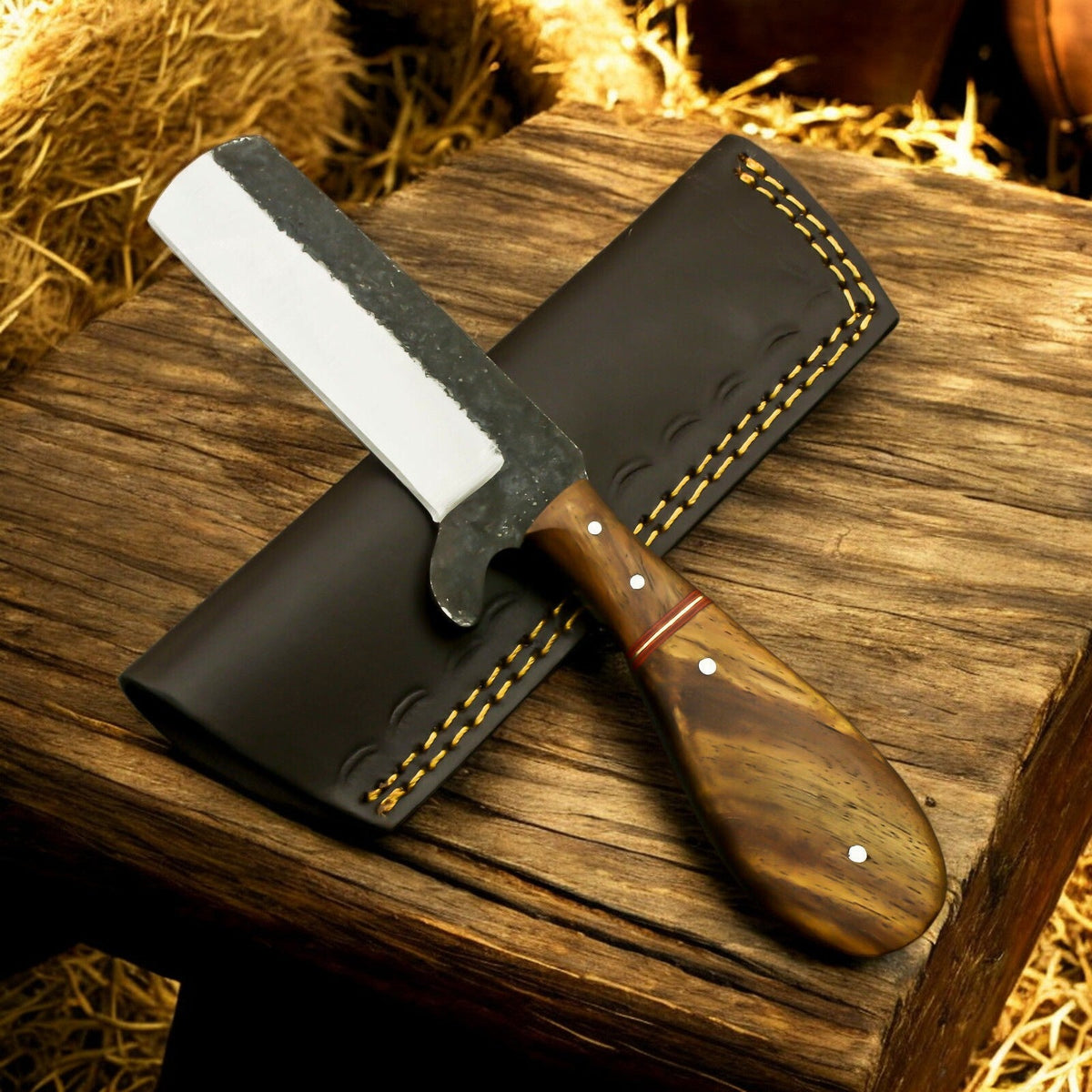 Custom Handmade Bull Cutter Knife – 1095 Forged Steel