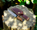 Custom Handmade Damascus Hunting Knife with Epoxy Handle