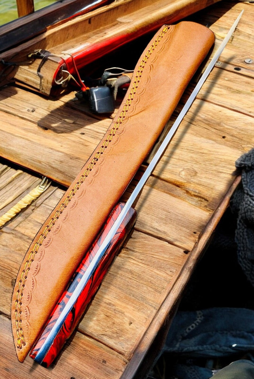 Premium 15" Handmade Fillet Knife with Epoxy Resin Handle