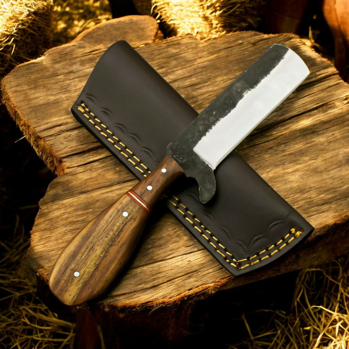 Custom Handmade Bull Cutter Knife – 1095 Forged Steel