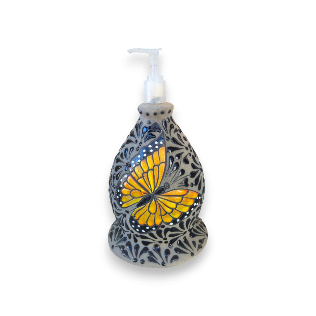 Talavera Butterfly Soap Dispenser | Hand-Painted Ceramic