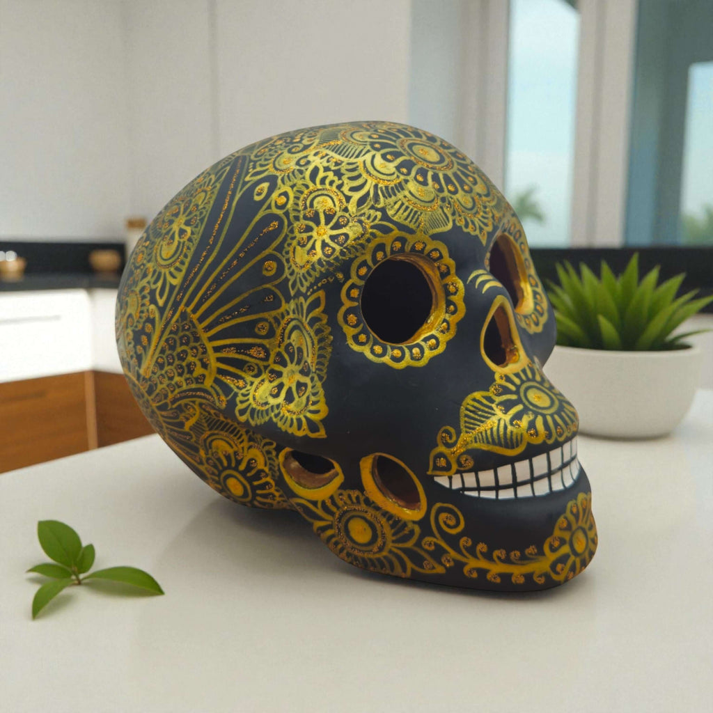 Talavera Calavera Skull | Hand-Painted Ceramic Decor