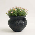 Talavera Floral Pot | Handmade Black Design