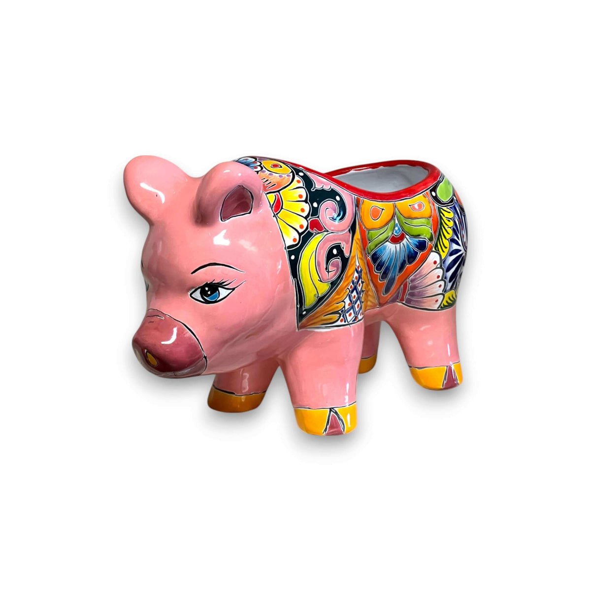 Talavera Pig Planter | Colorful Hand-Painted Mexican Pottery